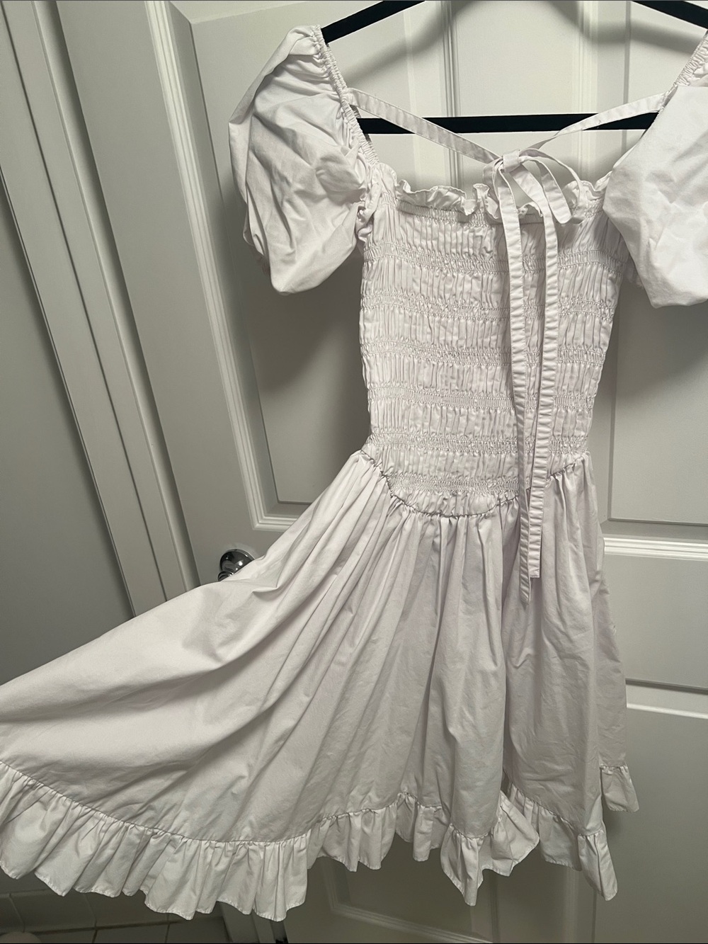 Sandy Liang White Puff-Sleeve Mini Dress - Picture 10 of 10